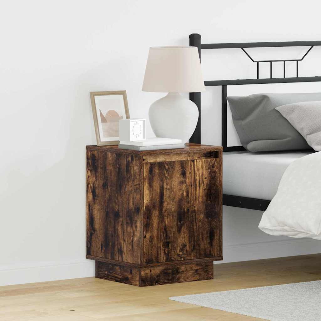 Bedside Cabinet Smoked oak 39 x 34.5 x 50 cm Engineered wood