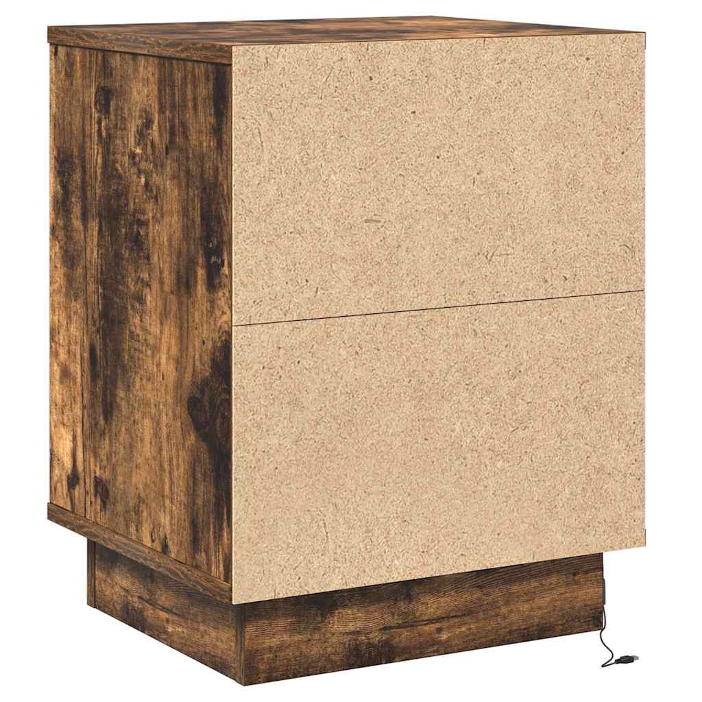 Bedside Cabinet Smoked oak 39 x 34.5 x 50 cm Engineered wood