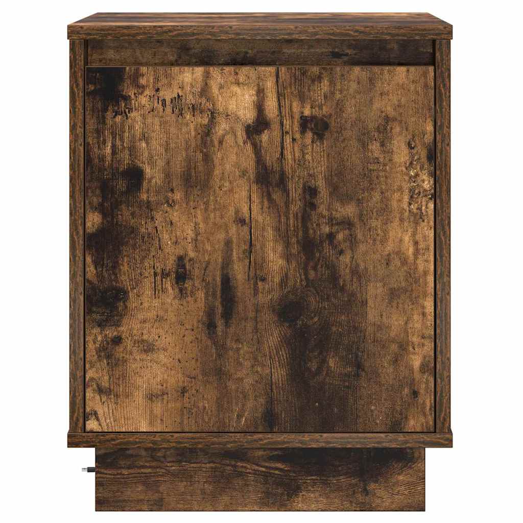 Bedside Cabinet Smoked oak 39 x 34.5 x 50 cm Engineered wood