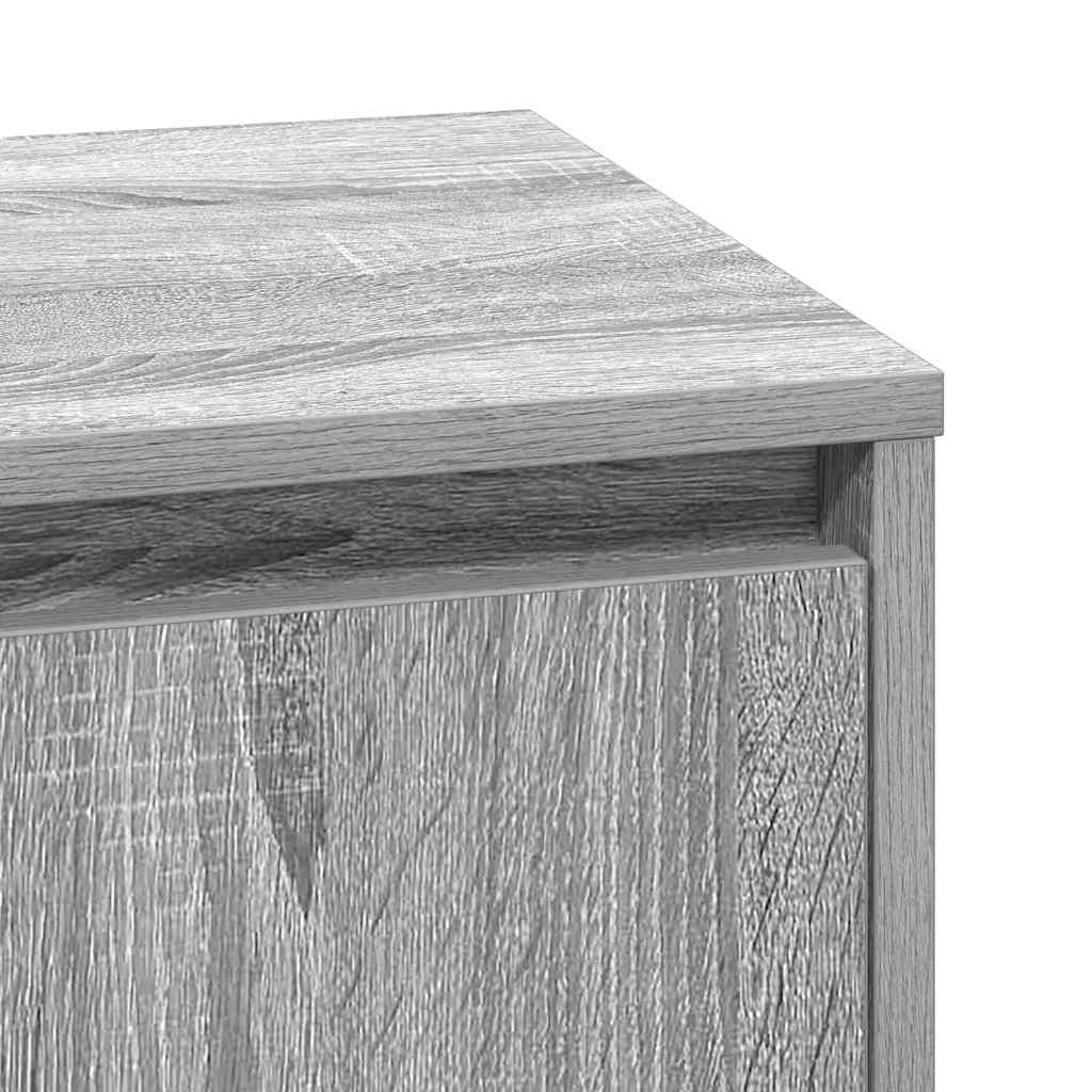 Bedside Cabinet with Grey 39 x 34.5 x 50 cm Engineered wood
