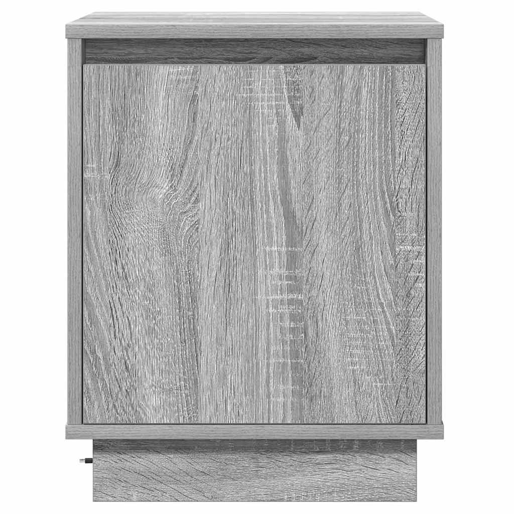Bedside Cabinet with Grey 39 x 34.5 x 50 cm Engineered wood