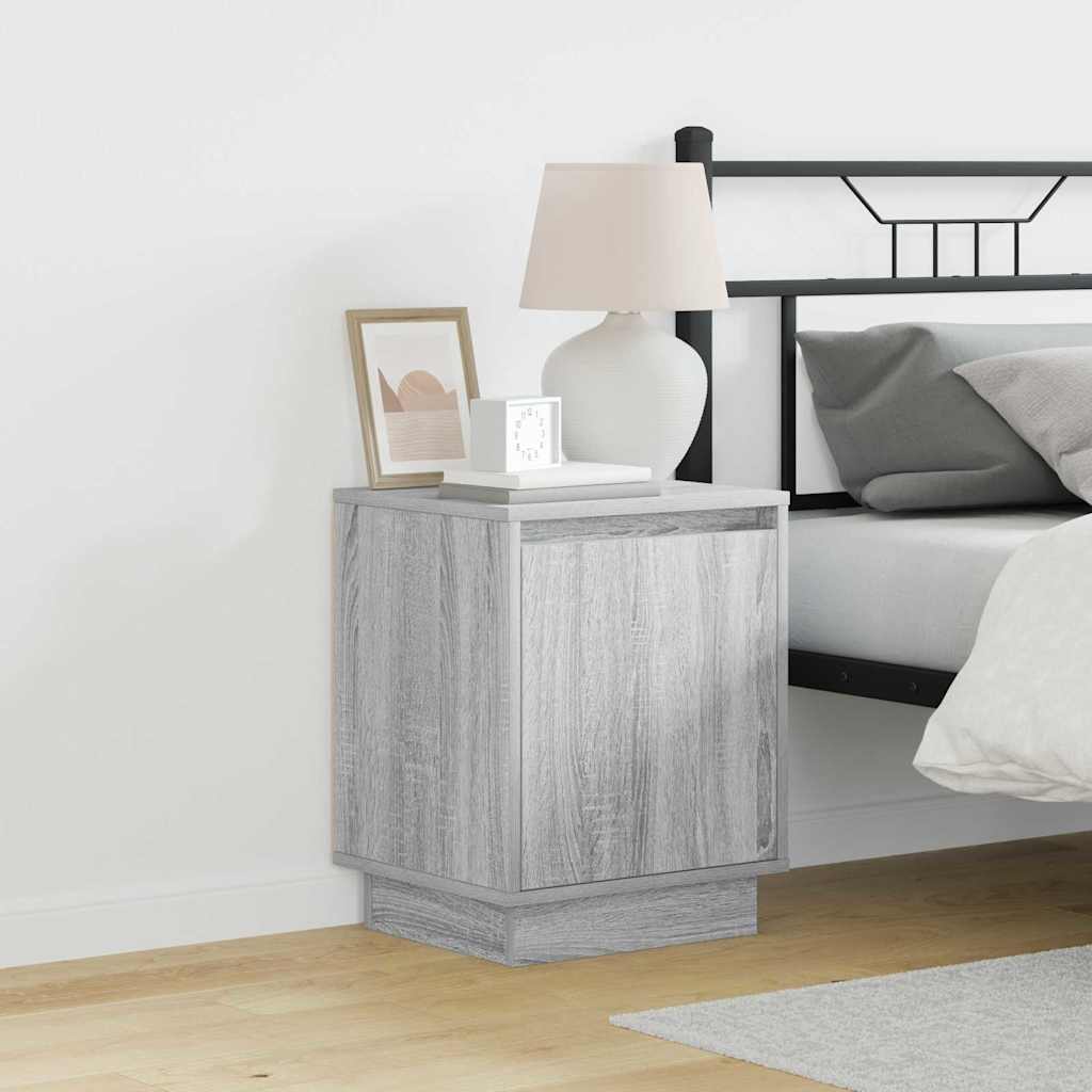 Bedside Cabinet 2 pcs Grey 39 x 34.5 x 50 cm Engineered wood