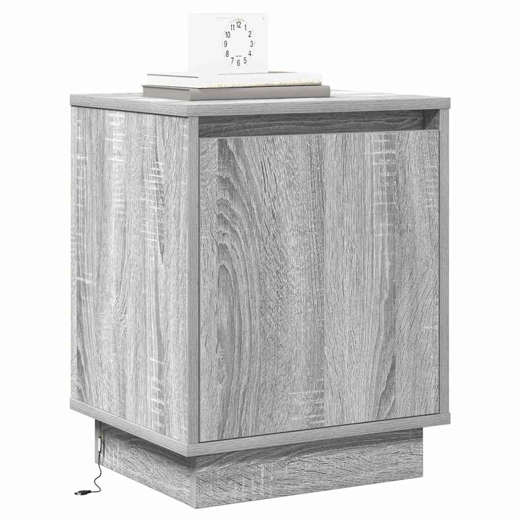 Bedside Cabinet 2 pcs Grey 39 x 34.5 x 50 cm Engineered wood