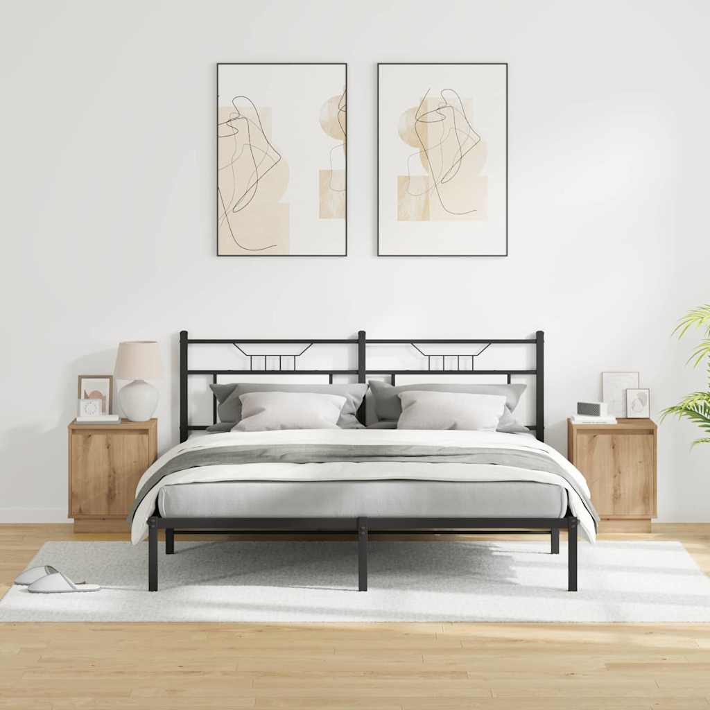 Bedside Cabinet with 2 pcs Artisan oak 39 x 34.5 x 50 cm