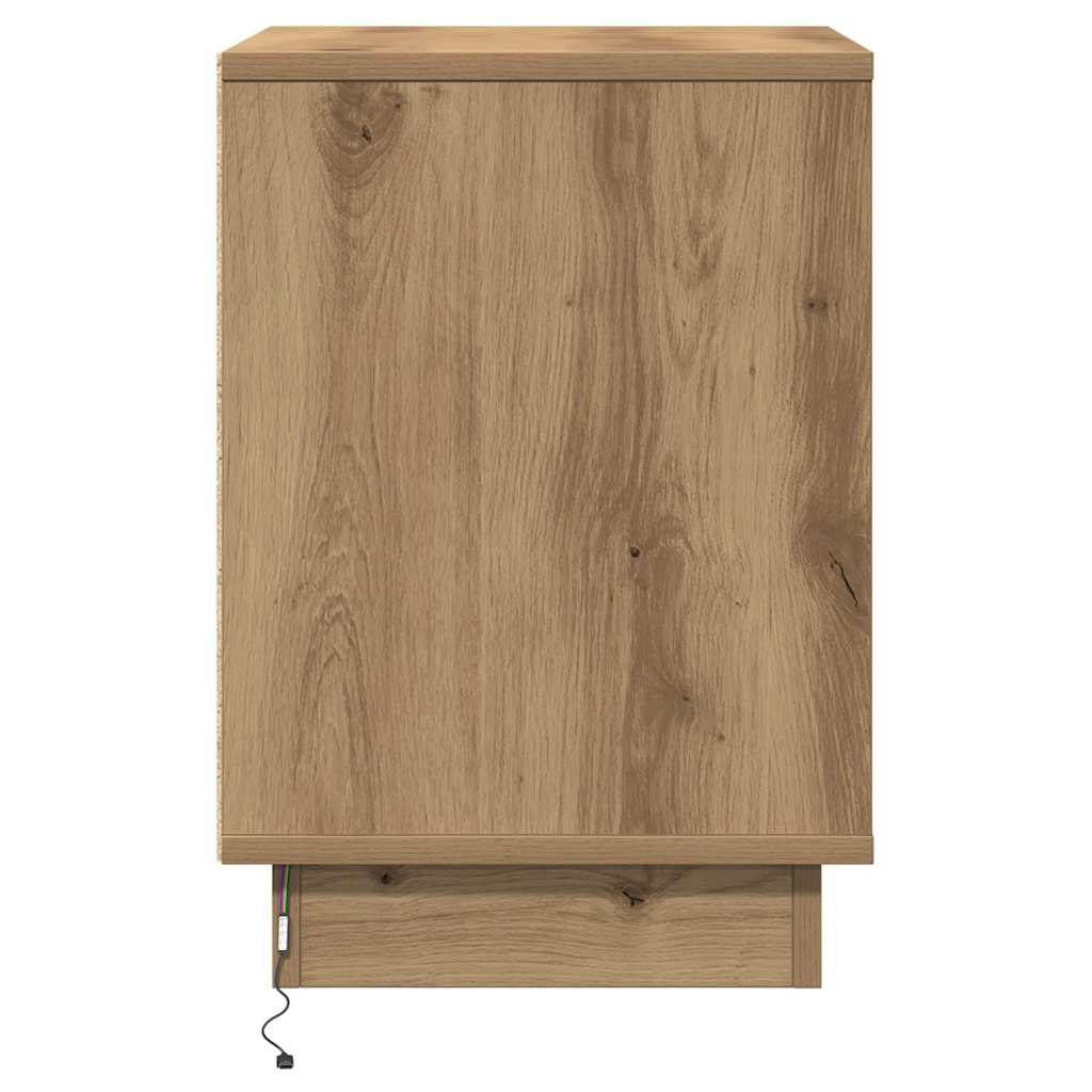 Bedside Cabinet with 2 pcs Artisan oak 39 x 34.5 x 50 cm
