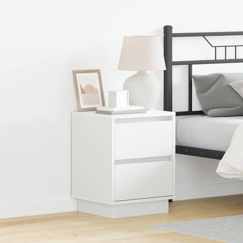 Bedside Cabinet with White 39 x 34.5 x 50 cm Engineered wood