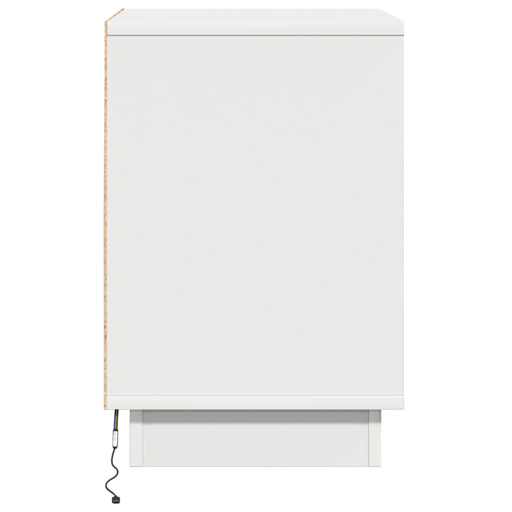 Bedside Cabinet with White 39 x 34.5 x 50 cm Engineered wood