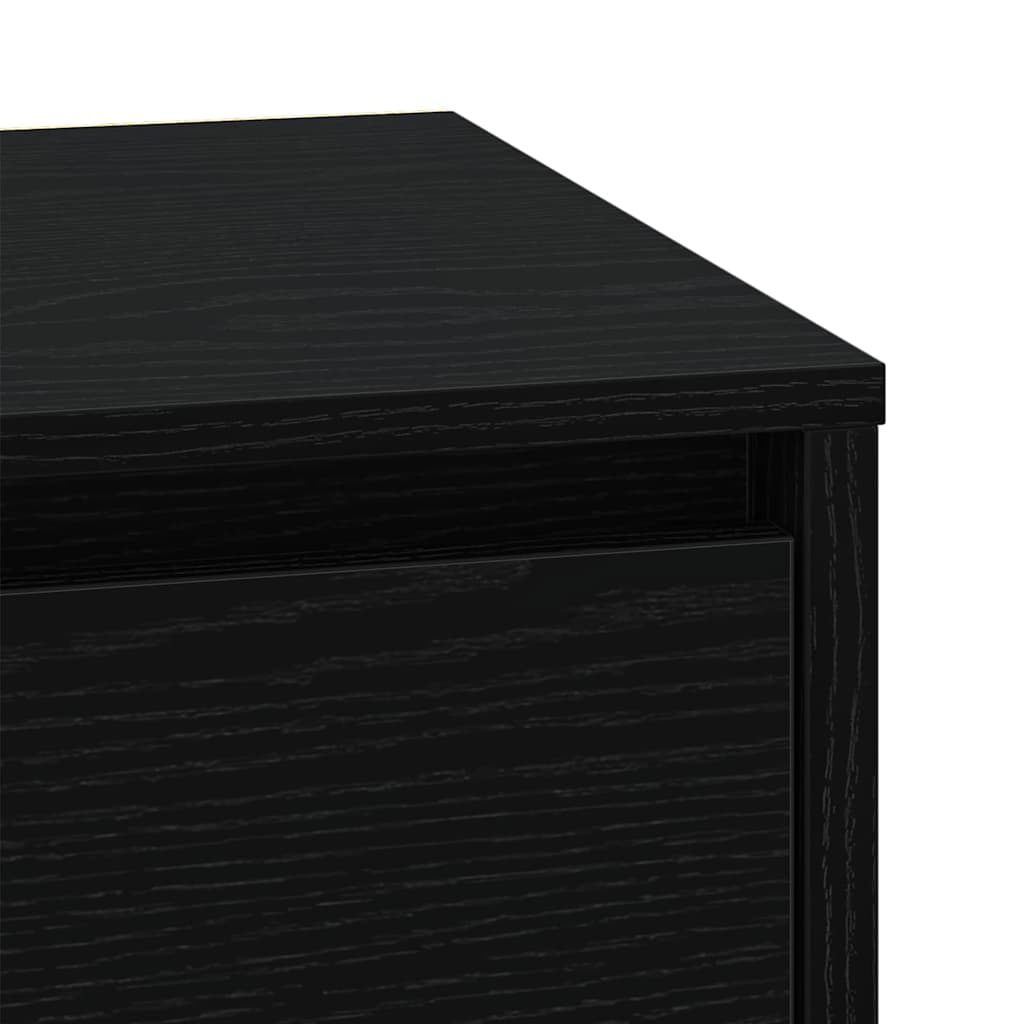 Bedside Cabinet with Black 39 x 34.5 x 50 cm Engineered wood