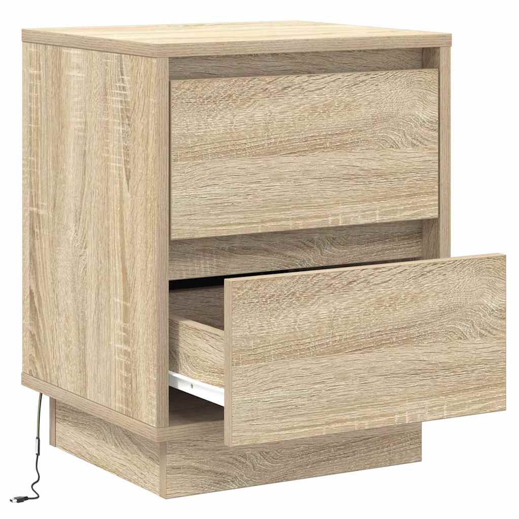 Bedside Cabinet Sonoma oak 39 x 34.5 x 50 cm Engineered wood