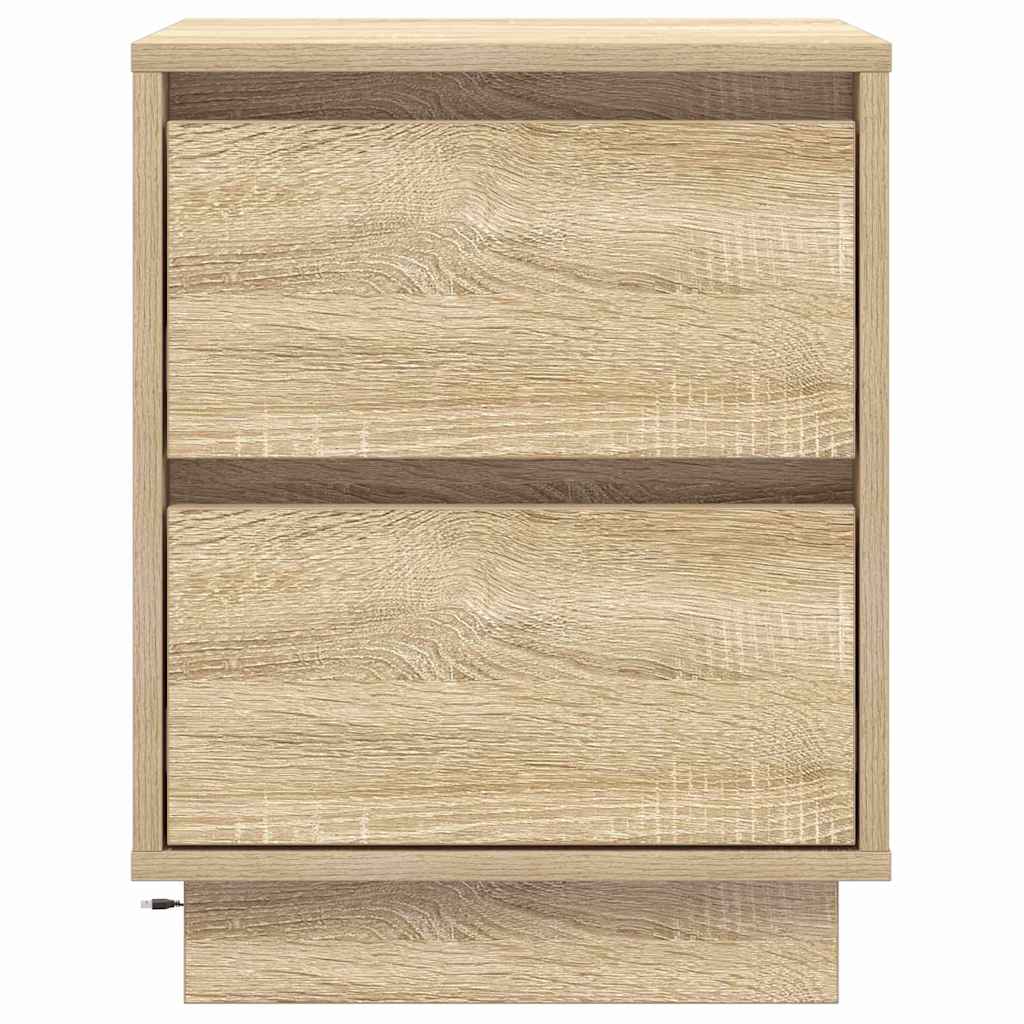Bedside Cabinet Sonoma oak 39 x 34.5 x 50 cm Engineered wood