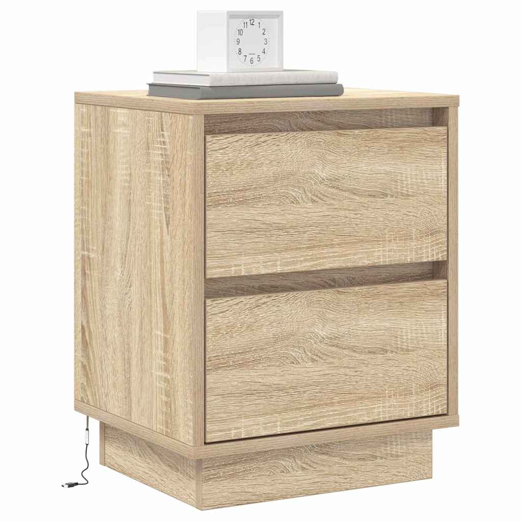 Bedside Cabinet Sonoma oak 39 x 34.5 x 50 cm Engineered wood