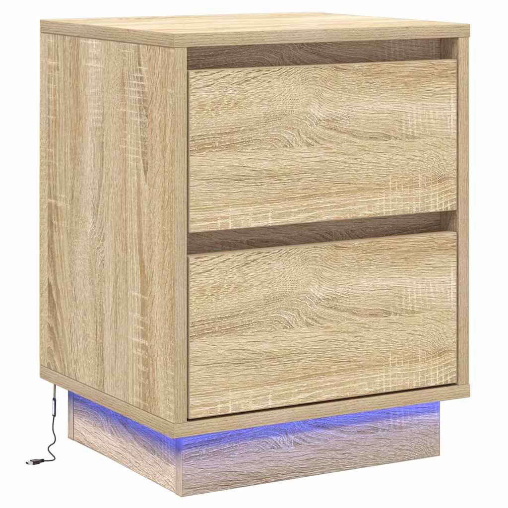 Bedside Cabinet with Drawer 2 pcs Sonoma oak 39 x 34.5 x 50 cm
