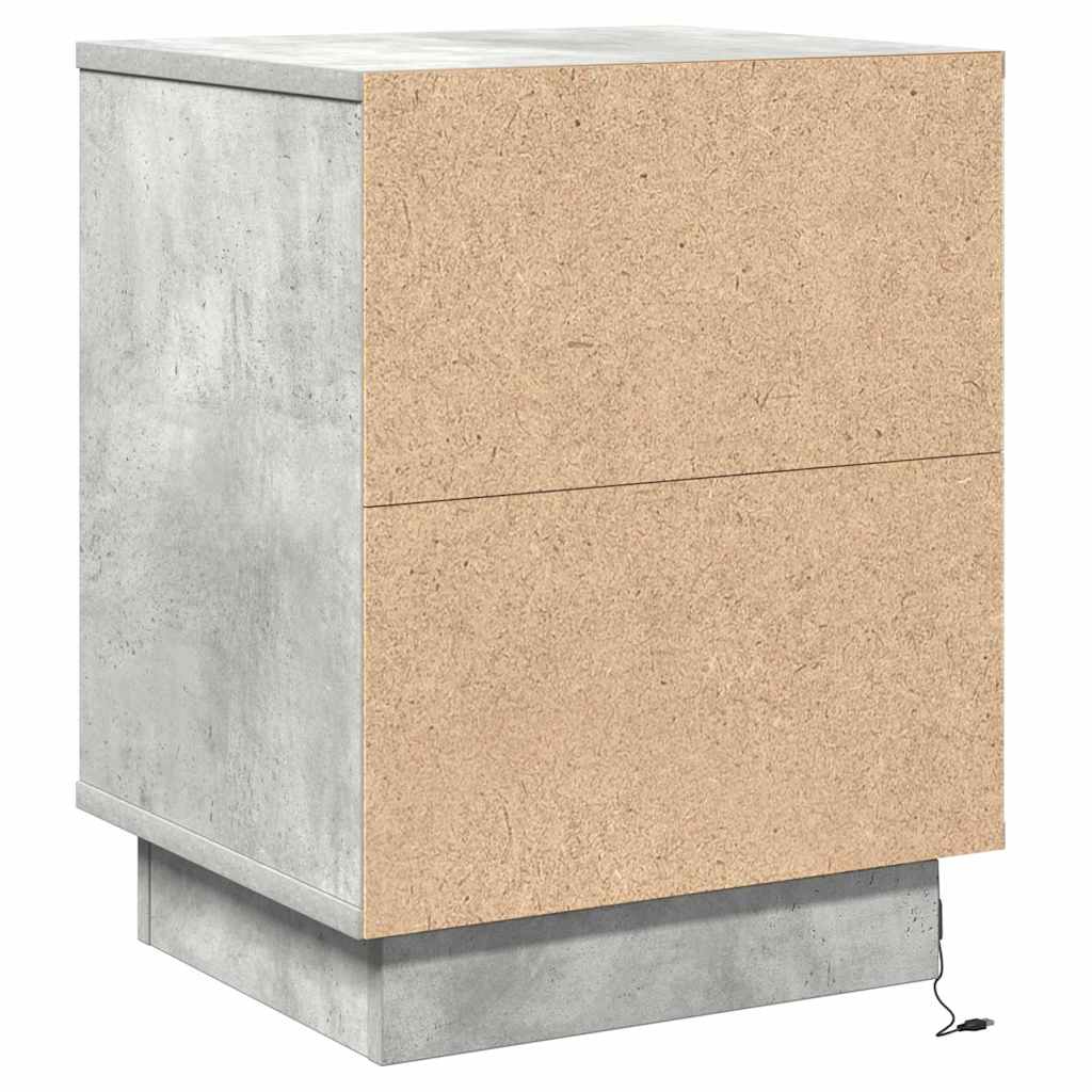 Bedside Cabinet Concrete grey 39 x 34.5 x 50 cm Engineered wood