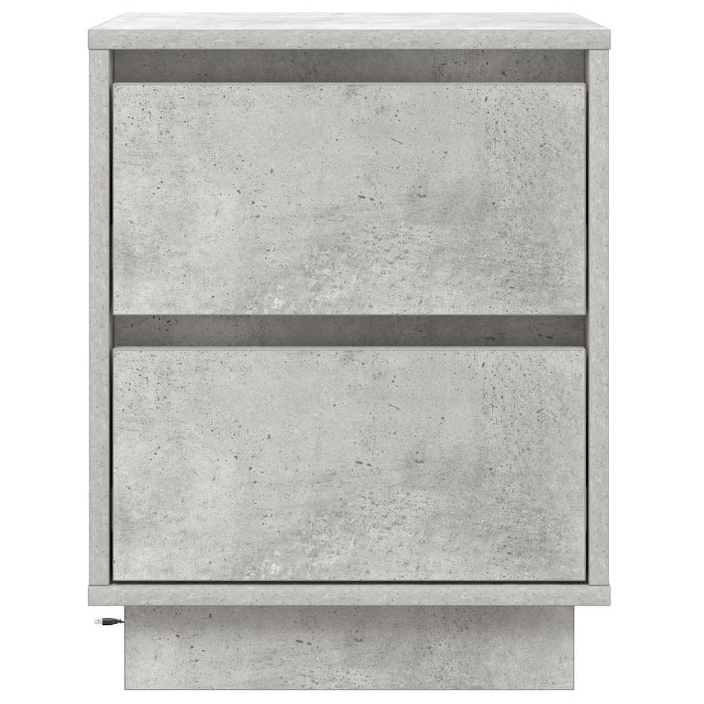 Bedside Cabinet with 2 pcs Concrete grey 39 x 34.5 x 50 cm