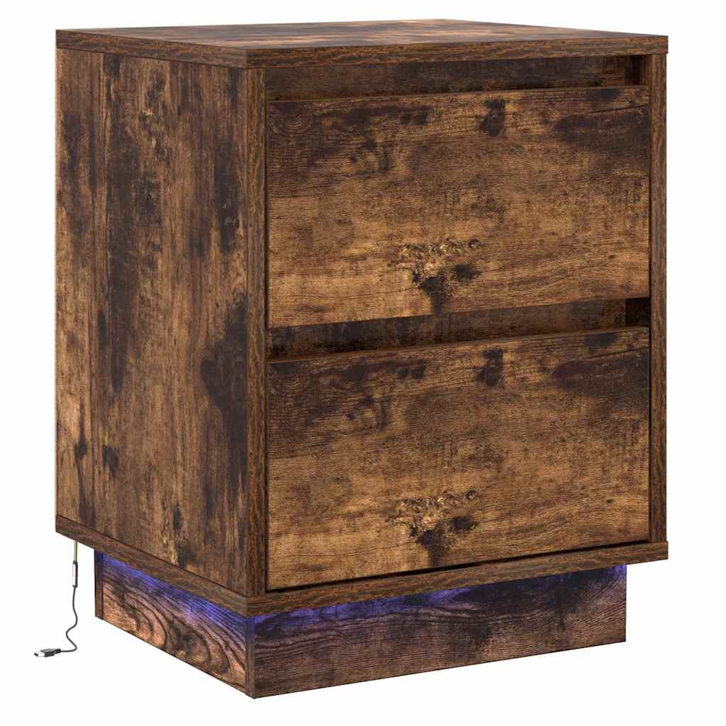 Bedside Cabinet Smoked Oak 39 x 34.5 x 50 cm Engineered wood