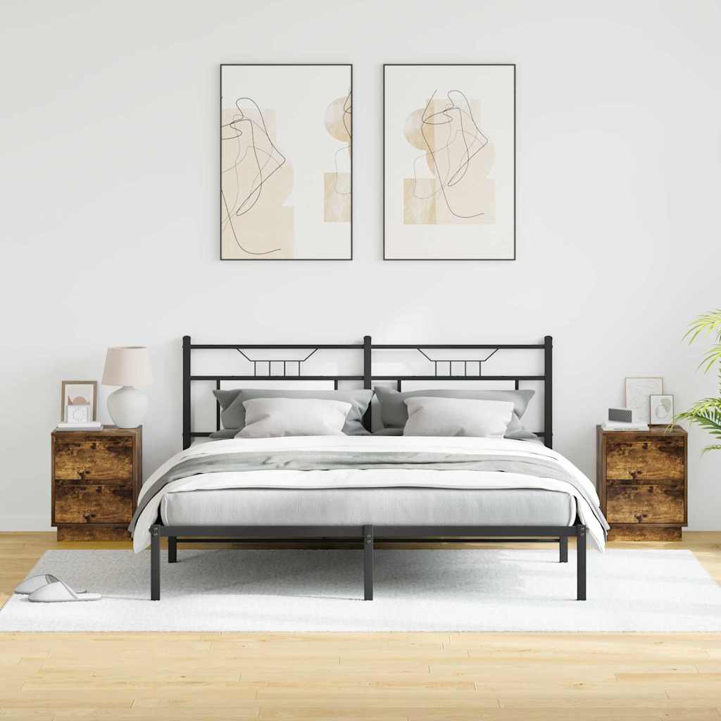 Bedside Cabinet with Drawer 2 pcs Smoked oak 39 x 34.5 x 50 cm