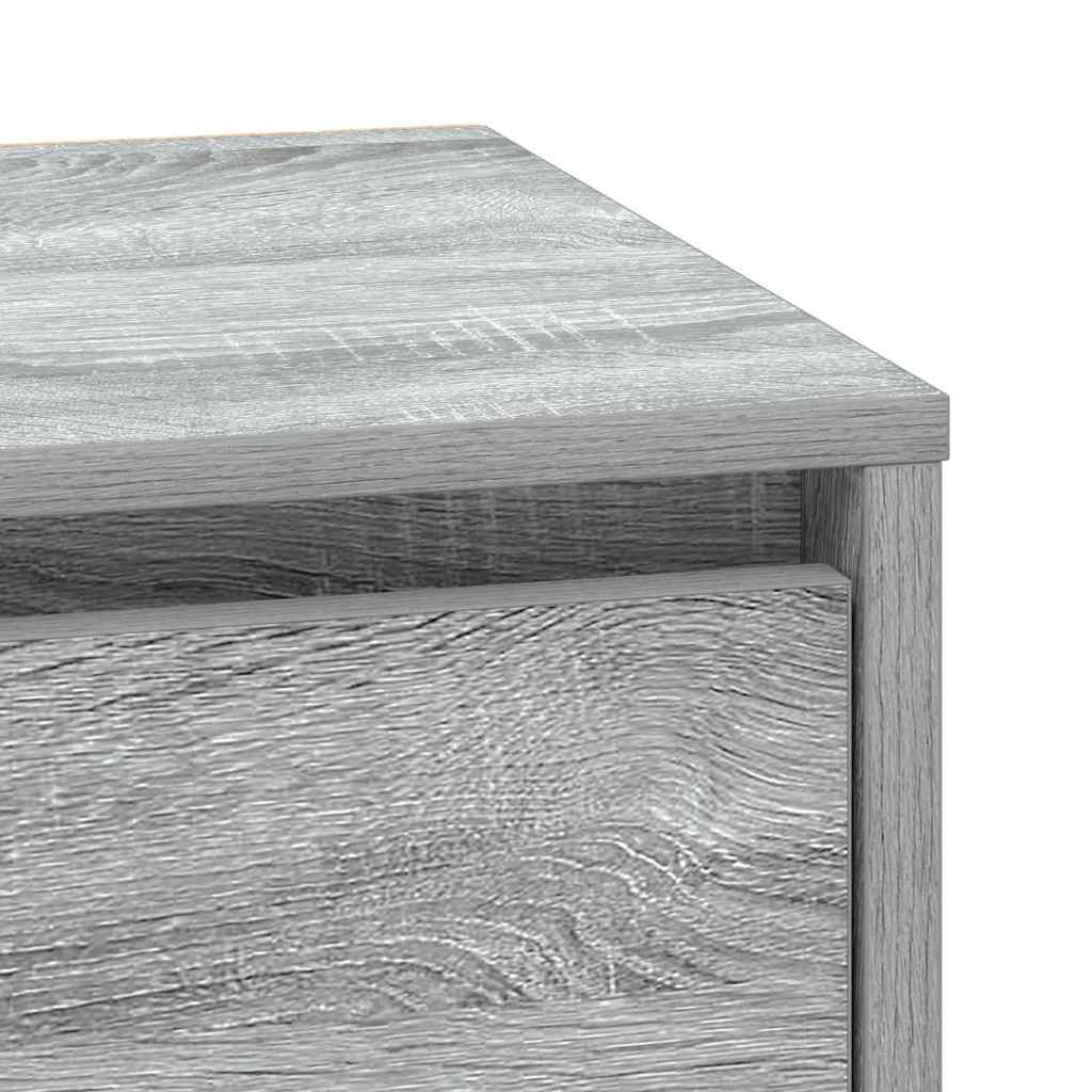 Bedside Cabinet with Grey 39 x 34.5 x 50 cm Engineered wood