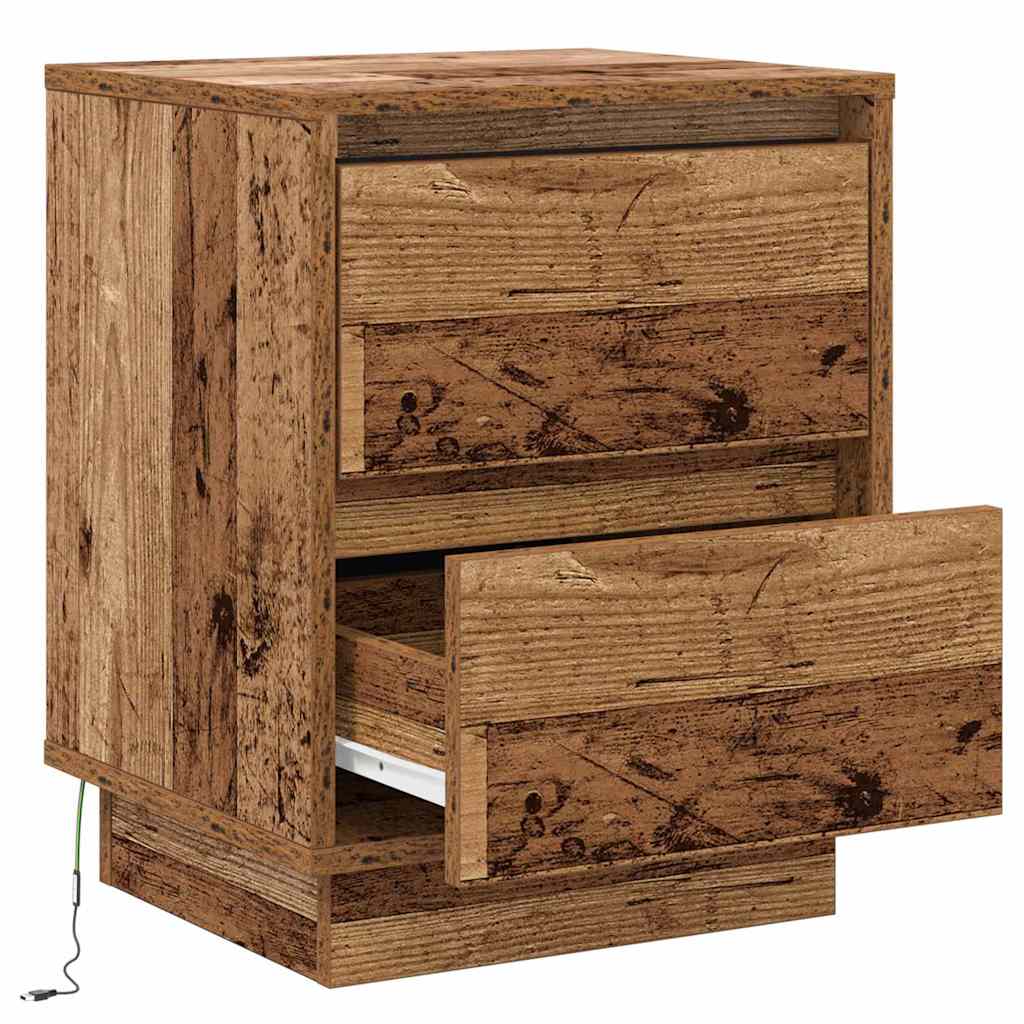 Bedside Cabinet with Drawer 2 pcs Old Wood 39 x 34.5 x 50 cm