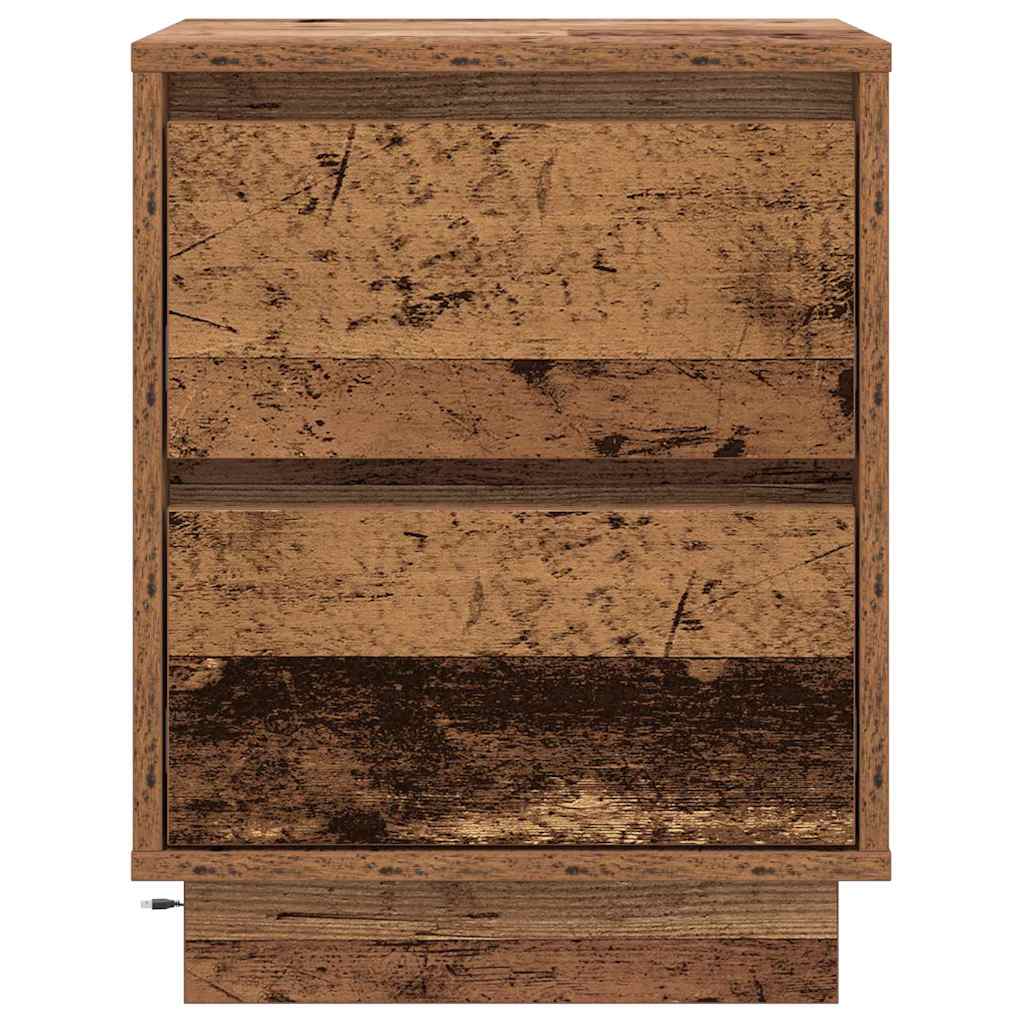Bedside Cabinet with Drawer 2 pcs Old Wood 39 x 34.5 x 50 cm