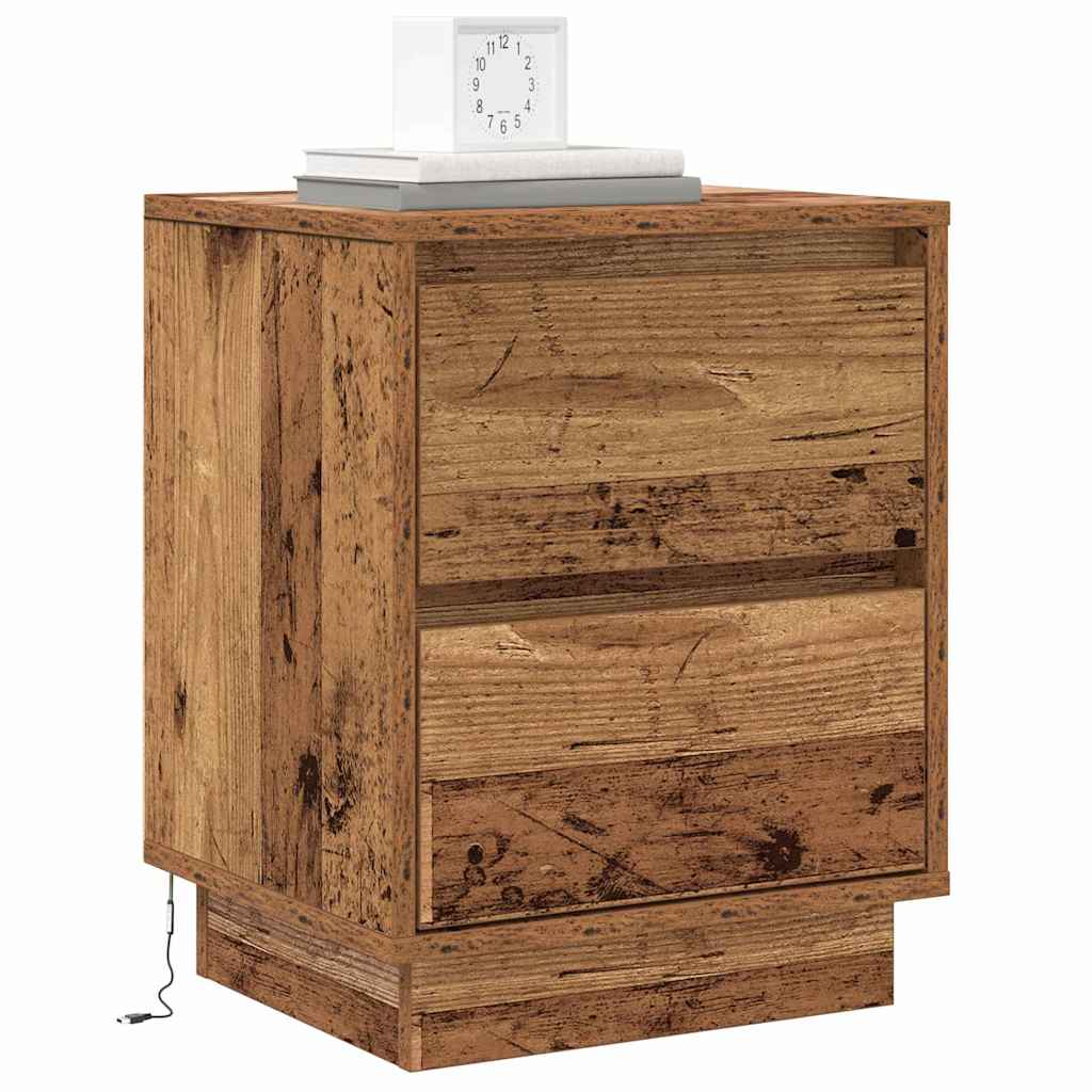 Bedside Cabinet with Drawer 2 pcs Old Wood 39 x 34.5 x 50 cm