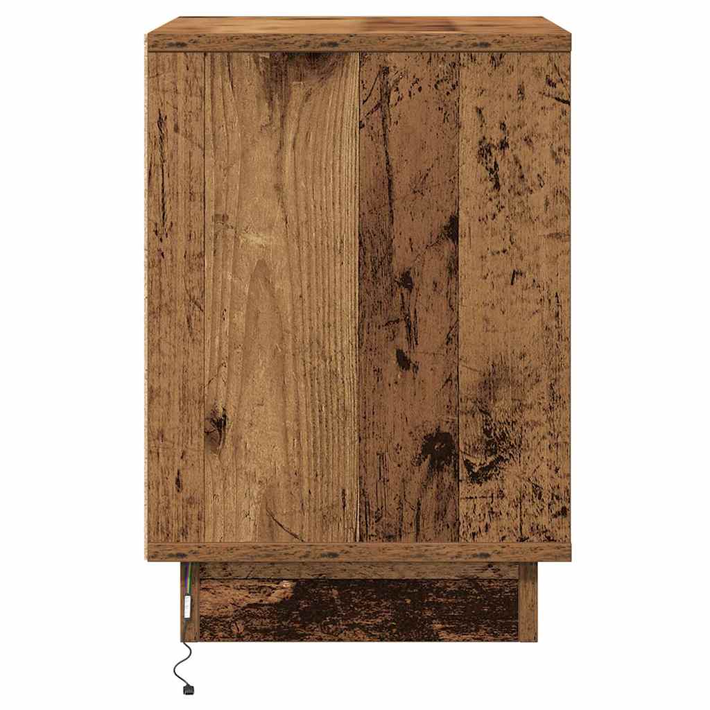 Bedside Cabinet with Drawer 2 pcs Old Wood 39 x 34.5 x 50 cm