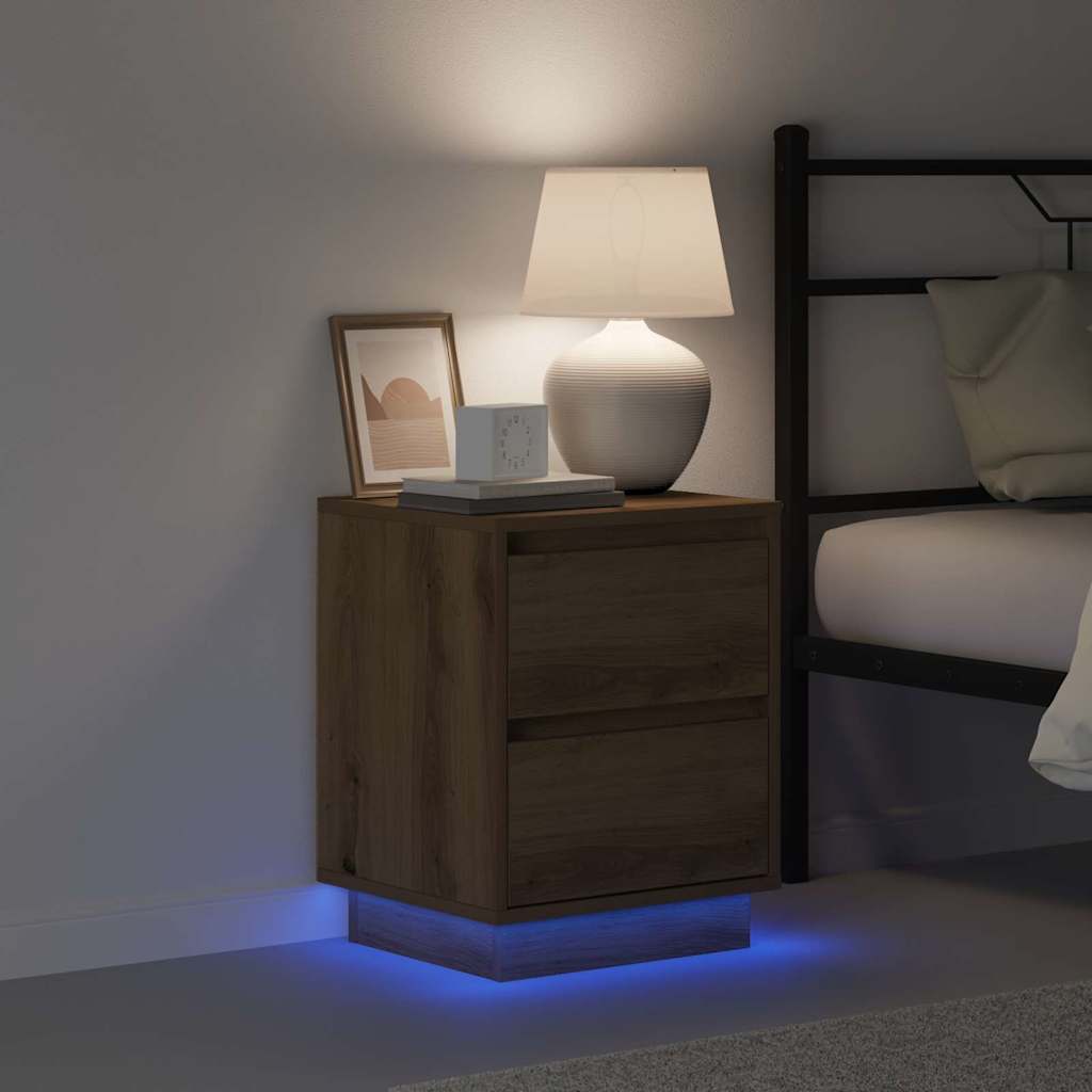 Bedside Cabinet with Drawer 2 pcs Artisan oak 39 x 34.5 x 50 cm