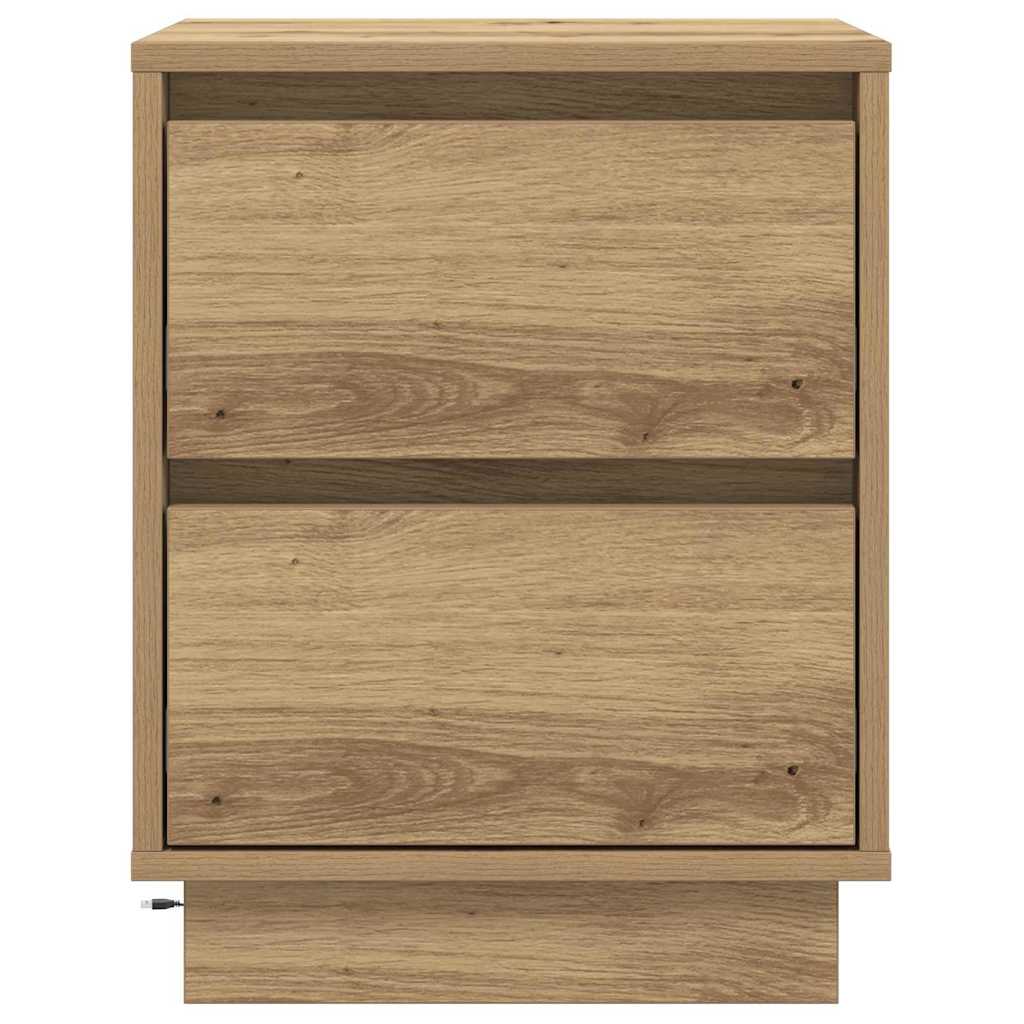 Bedside Cabinet with Drawer 2 pcs Artisan oak 39 x 34.5 x 50 cm