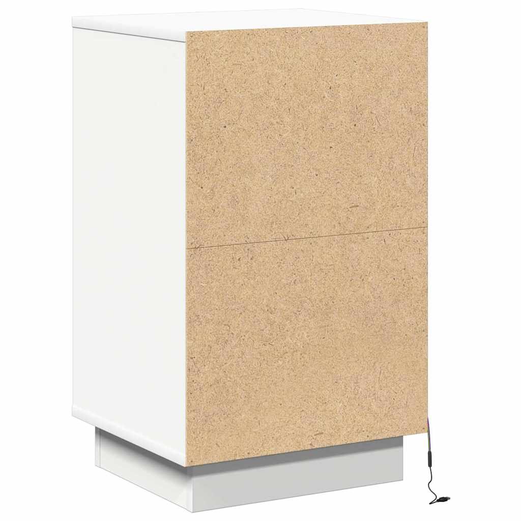 Bedside Cabinet with White 39 x 34.5 x 65 cm Engineered wood