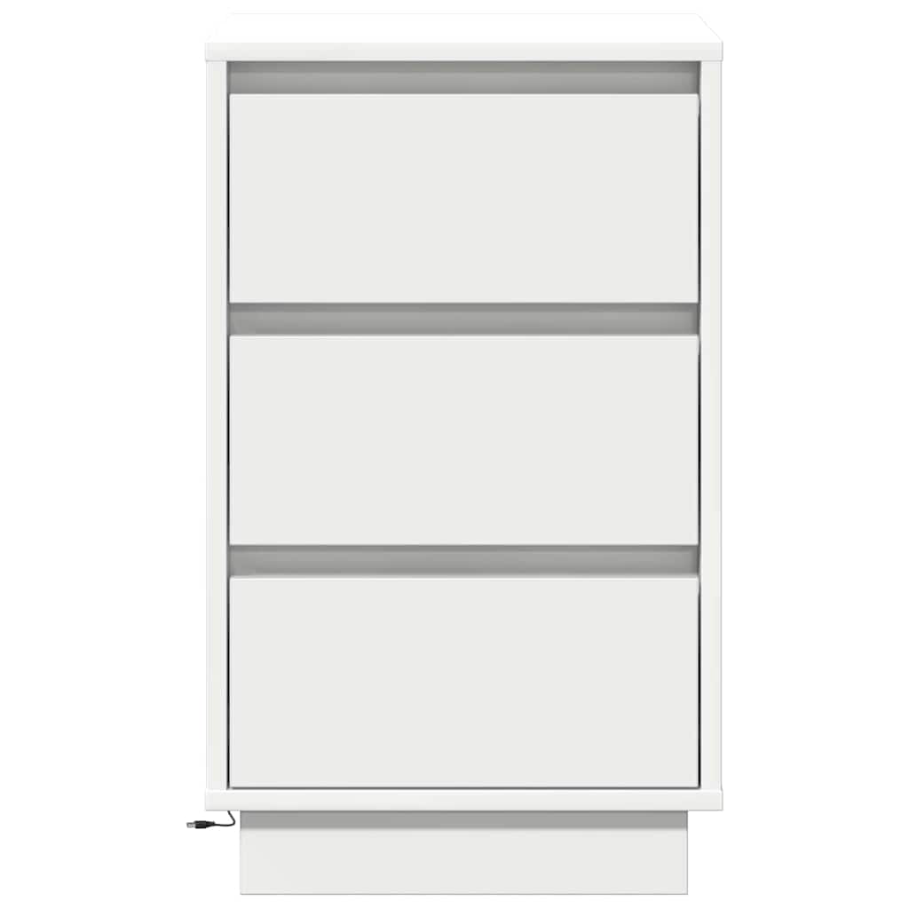 Bedside Cabinet with White 39 x 34.5 x 65 cm Engineered wood