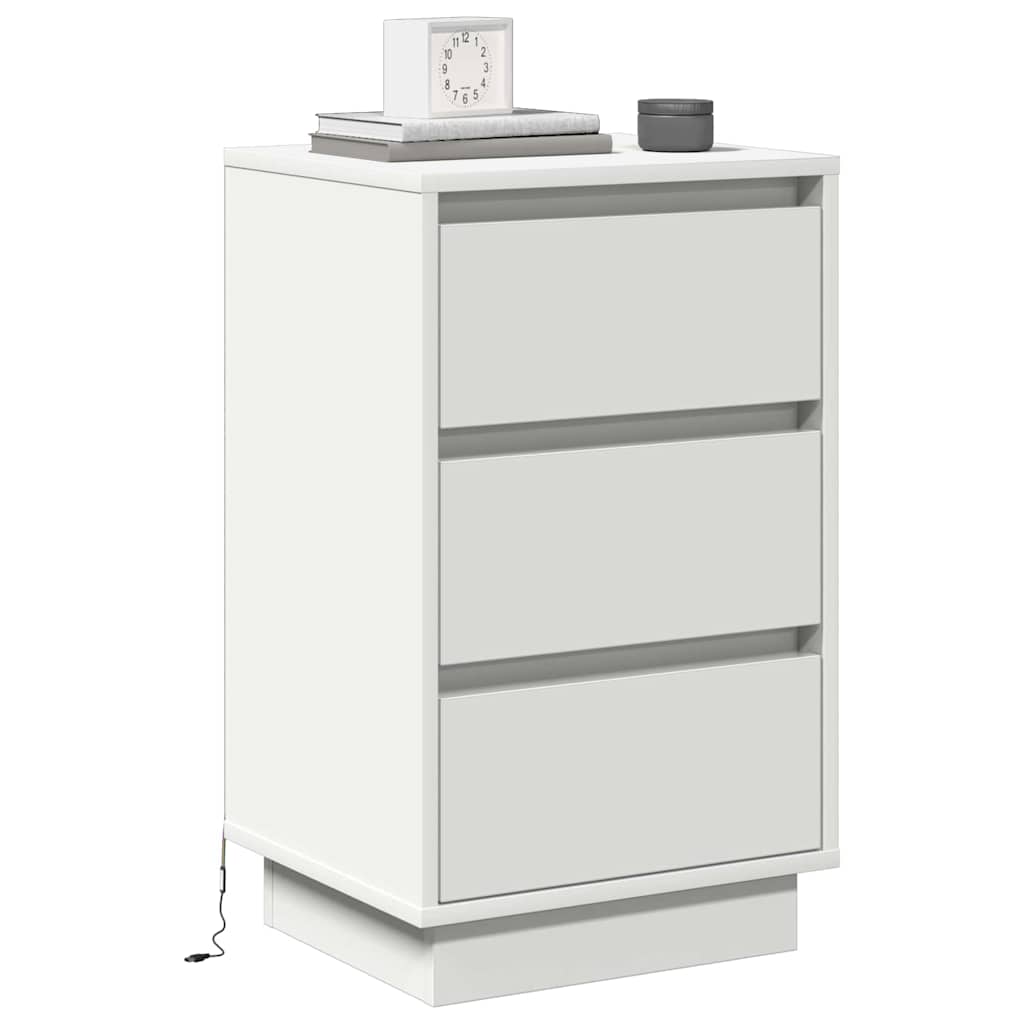 Bedside Cabinet with White 39 x 34.5 x 65 cm Engineered wood