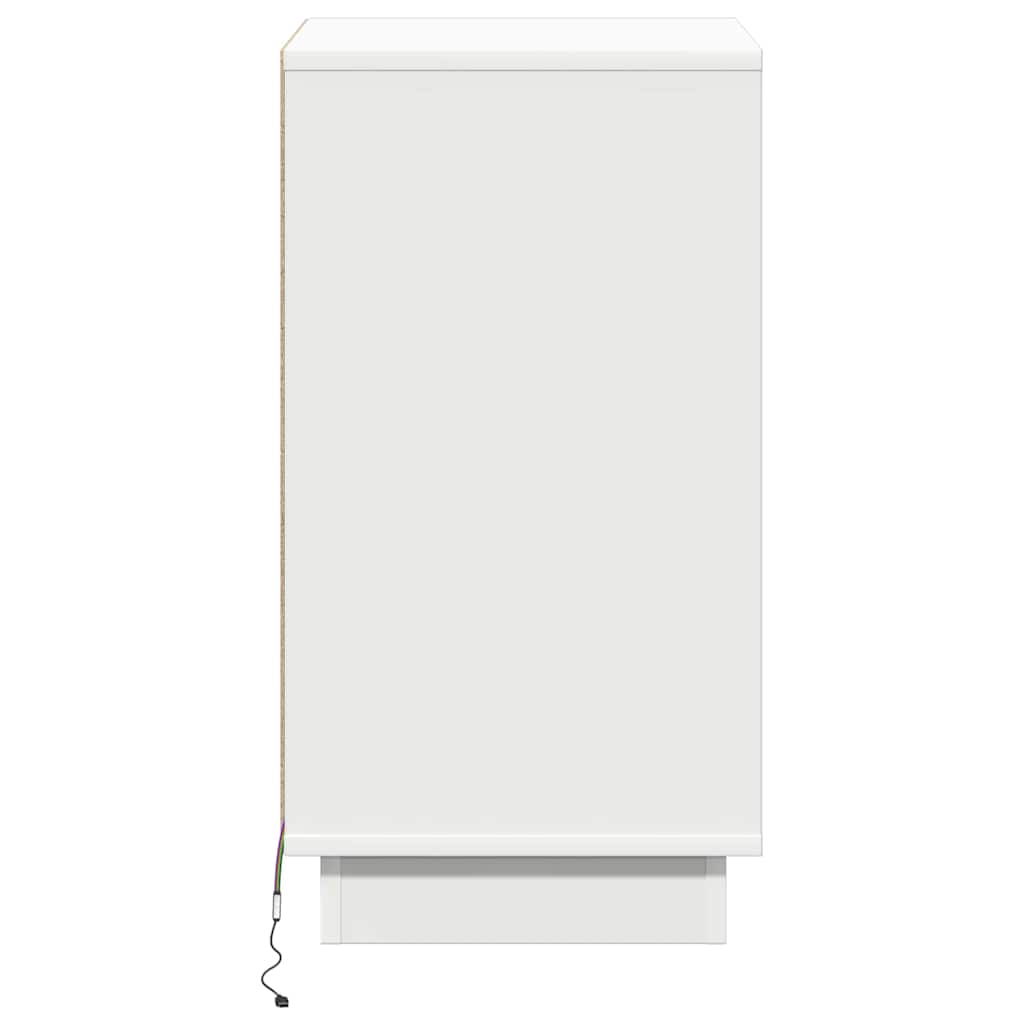 Bedside Cabinet with White 39 x 34.5 x 65 cm Engineered wood