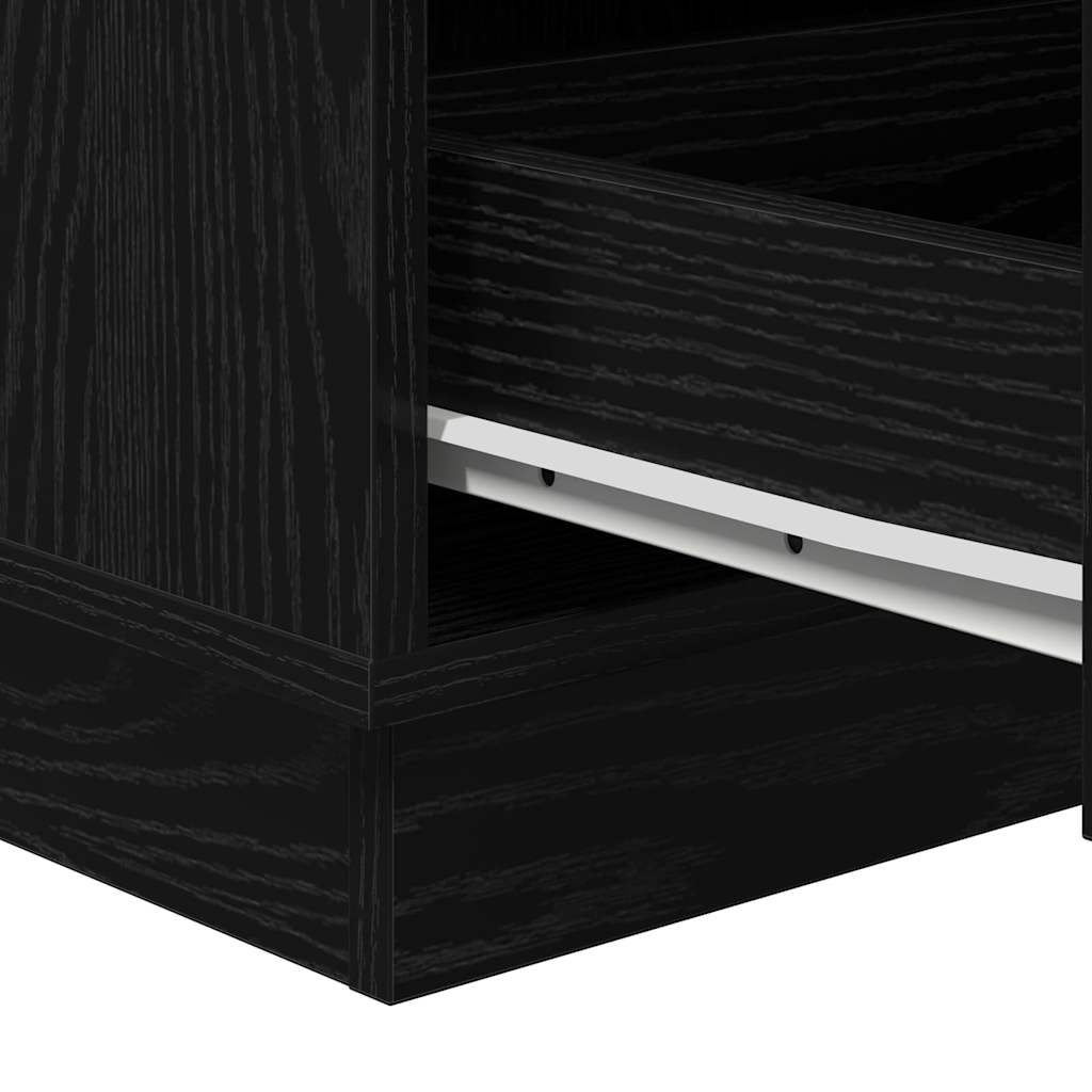 Bedside Cabinet with Black 39 x 34.5 x 65 cm Engineered wood