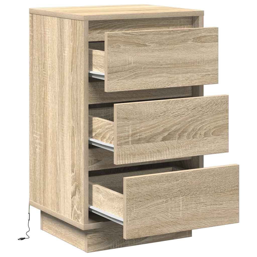 Bedside Cabinet Sonoma oak 39 x 34.5 x 65 cm Engineered wood