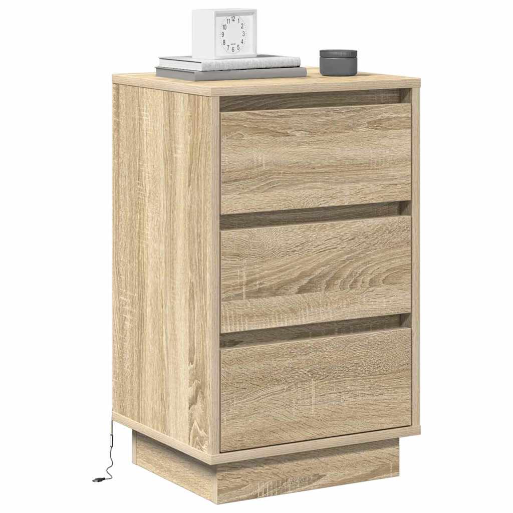 Bedside Cabinet Sonoma oak 39 x 34.5 x 65 cm Engineered wood