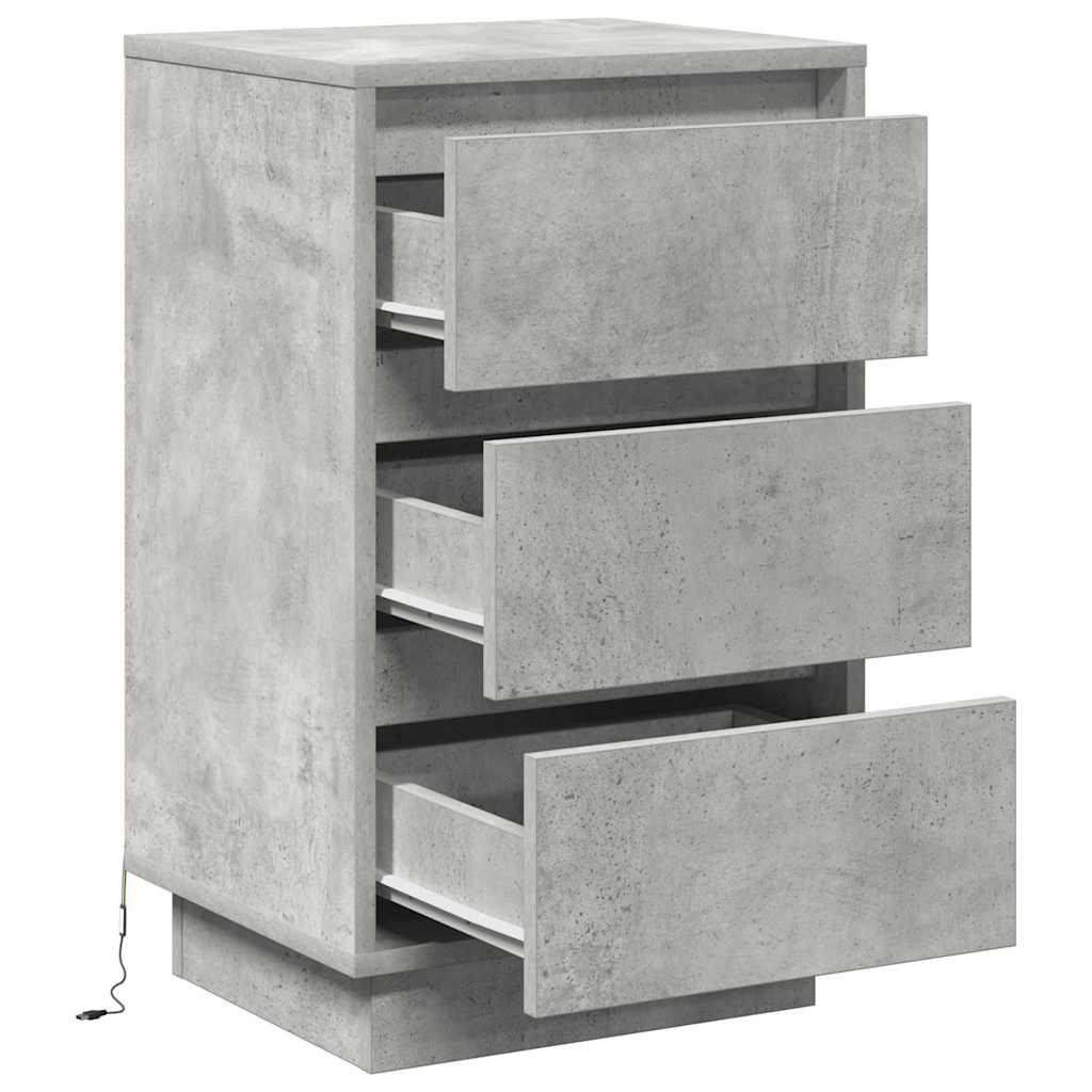 Bedside Cabinet Concrete Grey 39 x 34.5 x 65 cm Engineered wood