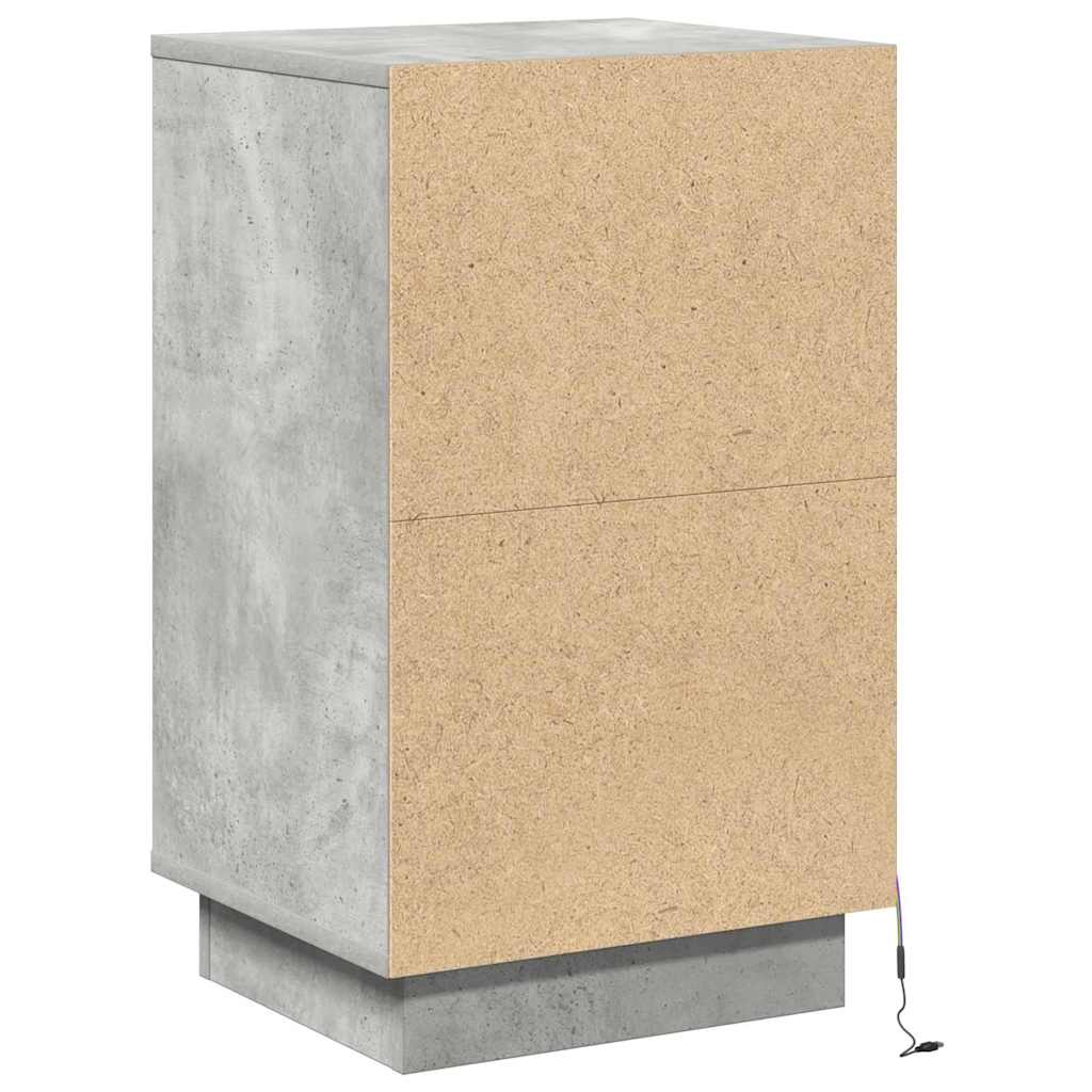 Bedside Cabinet Concrete Grey 39 x 34.5 x 65 cm Engineered wood