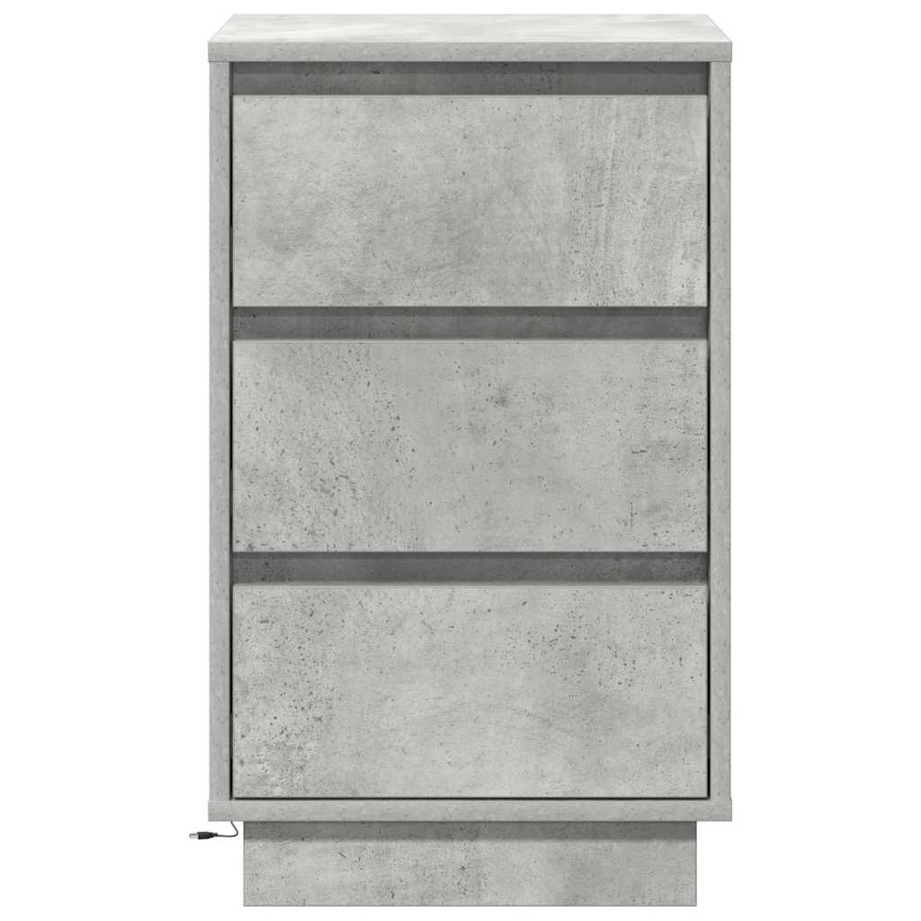 Bedside Cabinet Concrete Grey 39 x 34.5 x 65 cm Engineered wood