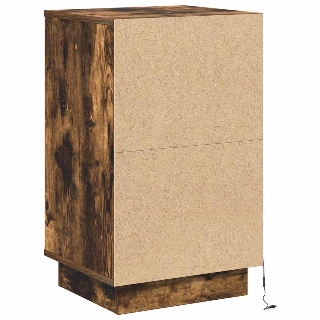 Bedside Cabinet Smoked oak 39 x 34.5 x 65 cm Engineered wood