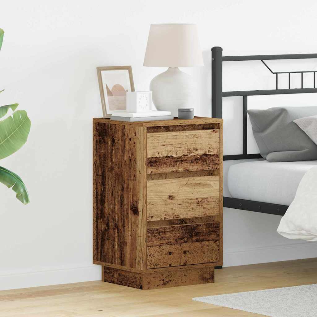 Bedside Cabinet with Old Wood 39 x 34.5 x 65 cm Engineered wood