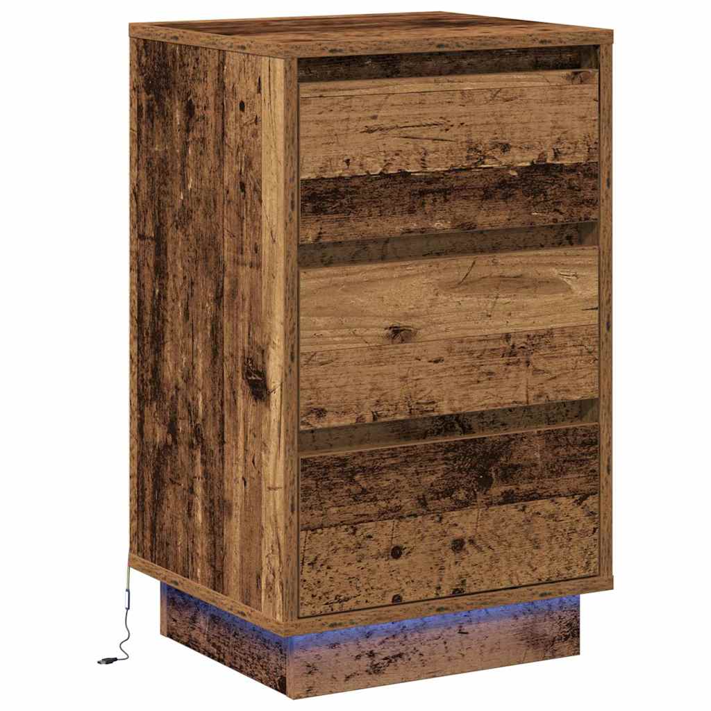Bedside Cabinet with Old Wood 39 x 34.5 x 65 cm Engineered wood