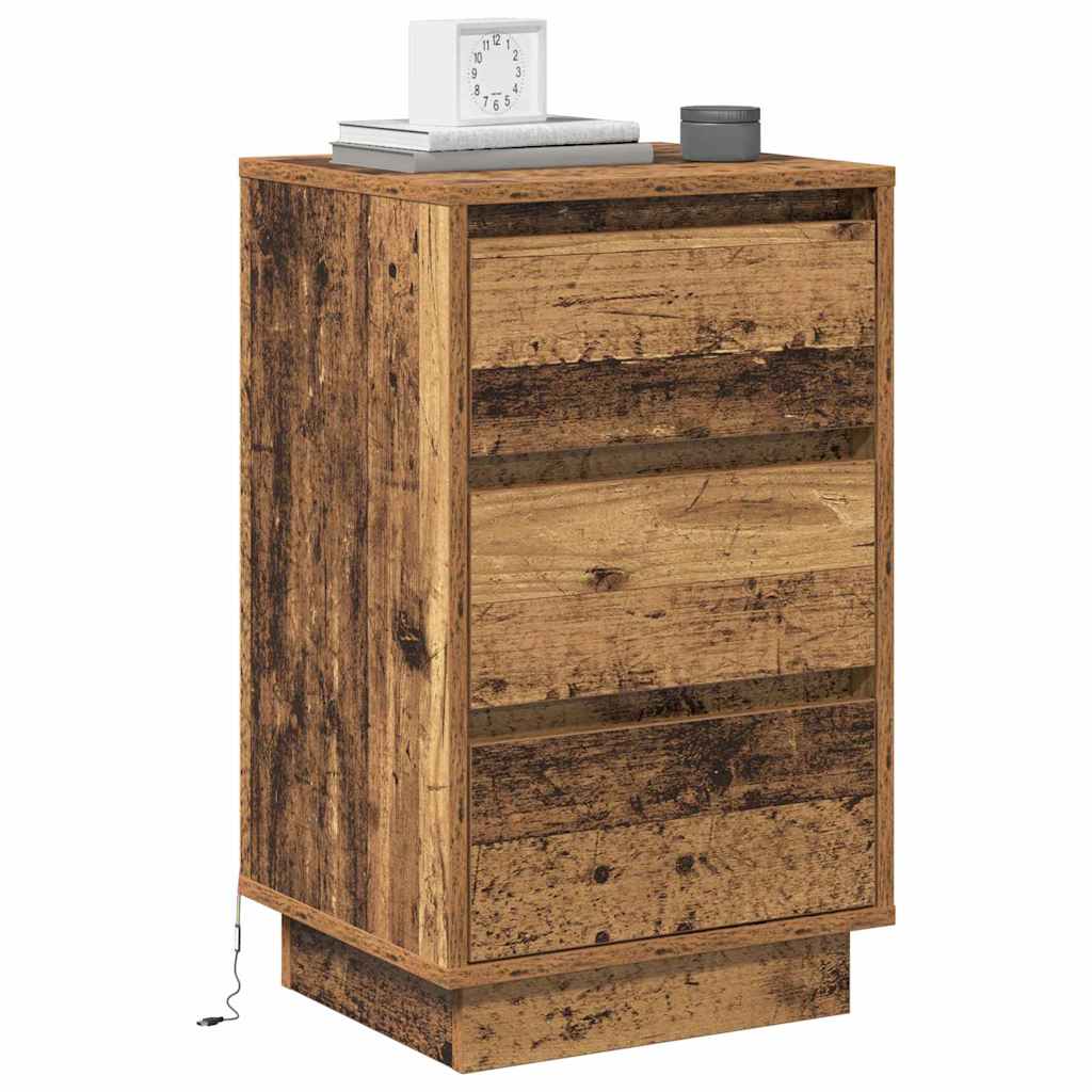 Bedside Cabinet with Old Wood 39 x 34.5 x 65 cm Engineered wood