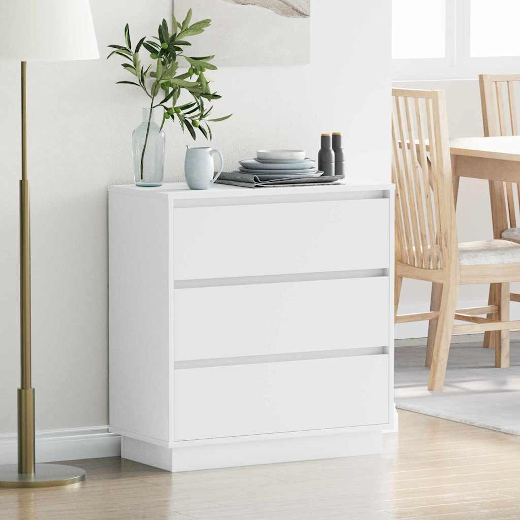 Bedside Cabinet with White 71 x 34.5 x 75 cm Engineered wood