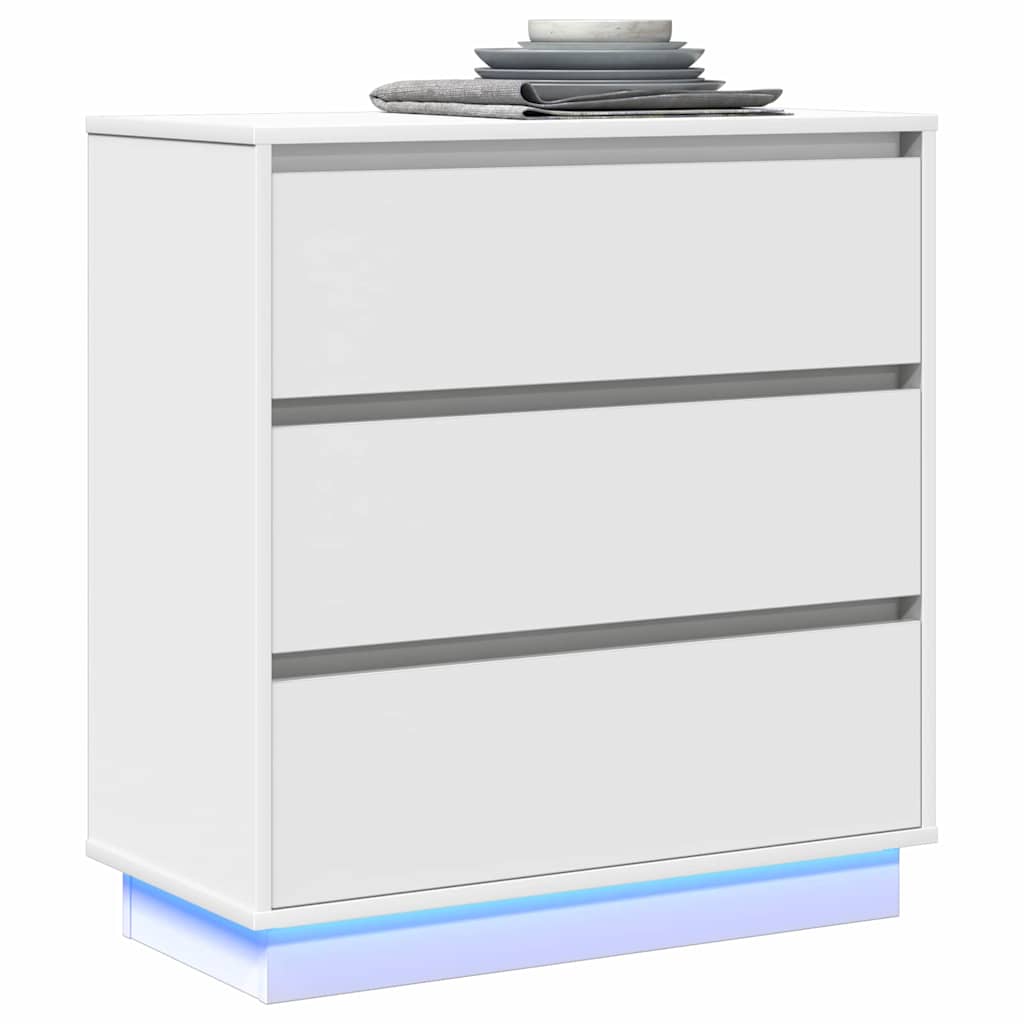 Bedside Cabinet with White 71 x 34.5 x 75 cm Engineered wood