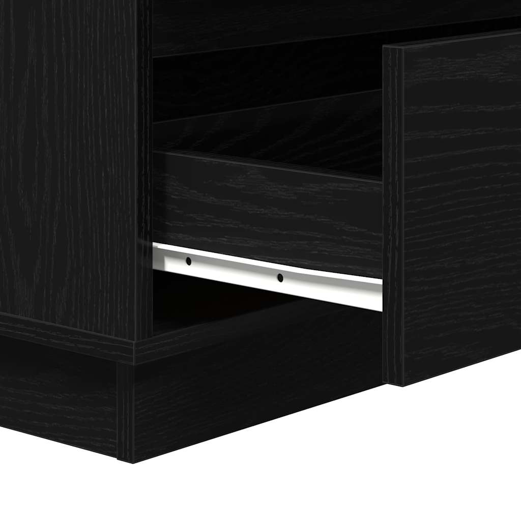 Bedside Cabinet with Black 71 x 34.5 x 75 cm Engineered wood