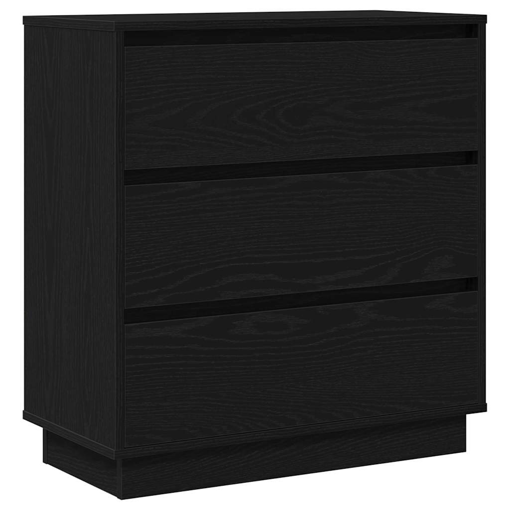 Bedside Cabinet with Black 71 x 34.5 x 75 cm Engineered wood