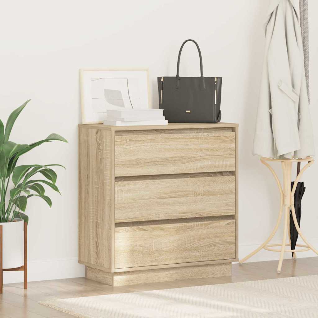 Bedside Cabinet Sonoma oak 71 x 34.5 x 75 cm Engineered wood