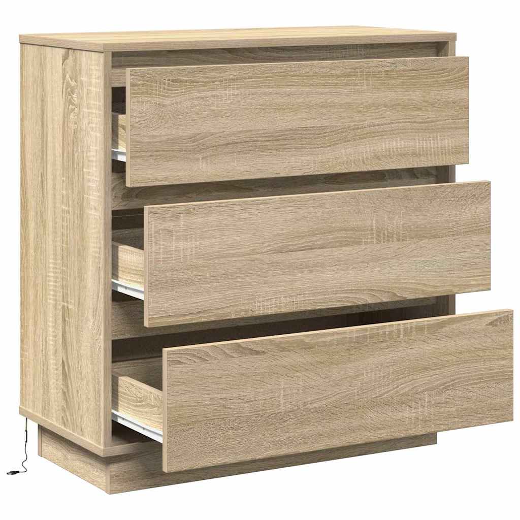 Bedside Cabinet Sonoma oak 71 x 34.5 x 75 cm Engineered wood
