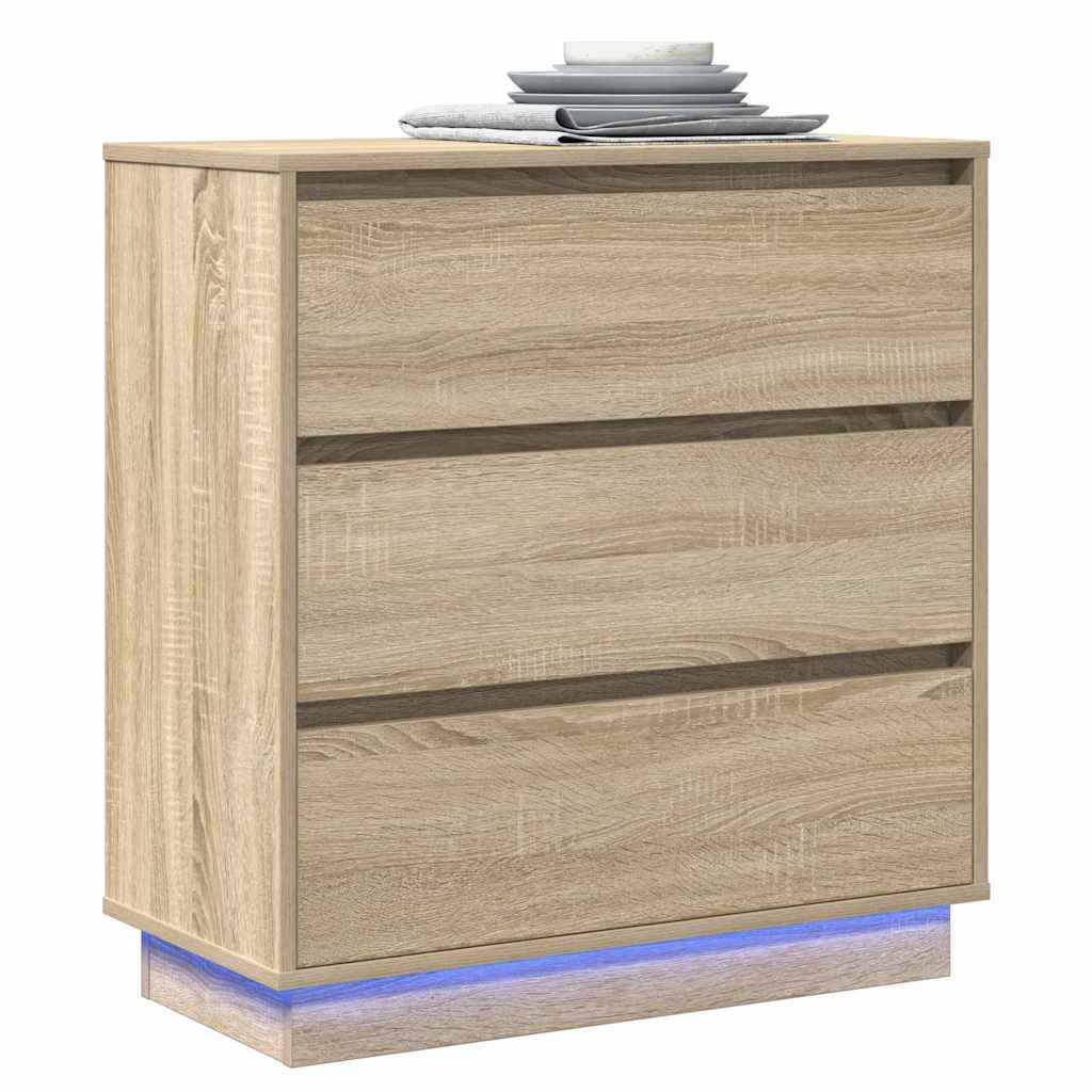 Bedside Cabinet Sonoma oak 71 x 34.5 x 75 cm Engineered wood