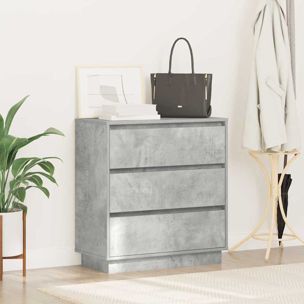 Bedside Cabinet Concrete Grey 71 x 34.5 x 75 cm Engineered wood