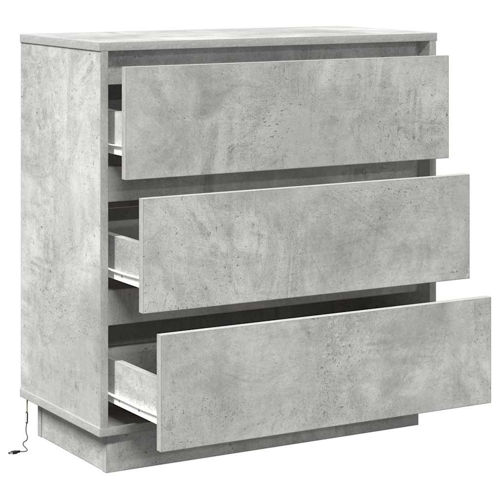 Bedside Cabinet Concrete Grey 71 x 34.5 x 75 cm Engineered wood